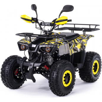 Подростковый квадроцикл бензиновый MOTAX ATV GRIZLIK PREMIUM 125 сс AB черный-желтый камуфляж