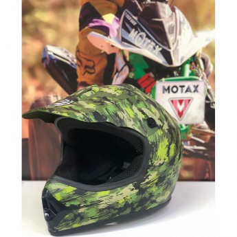 Шлем кроссовый MOTAX зеленый камуфляж S (49-50) Шлем кроссовый MOTAX зеленый камуфляж S (49-50)